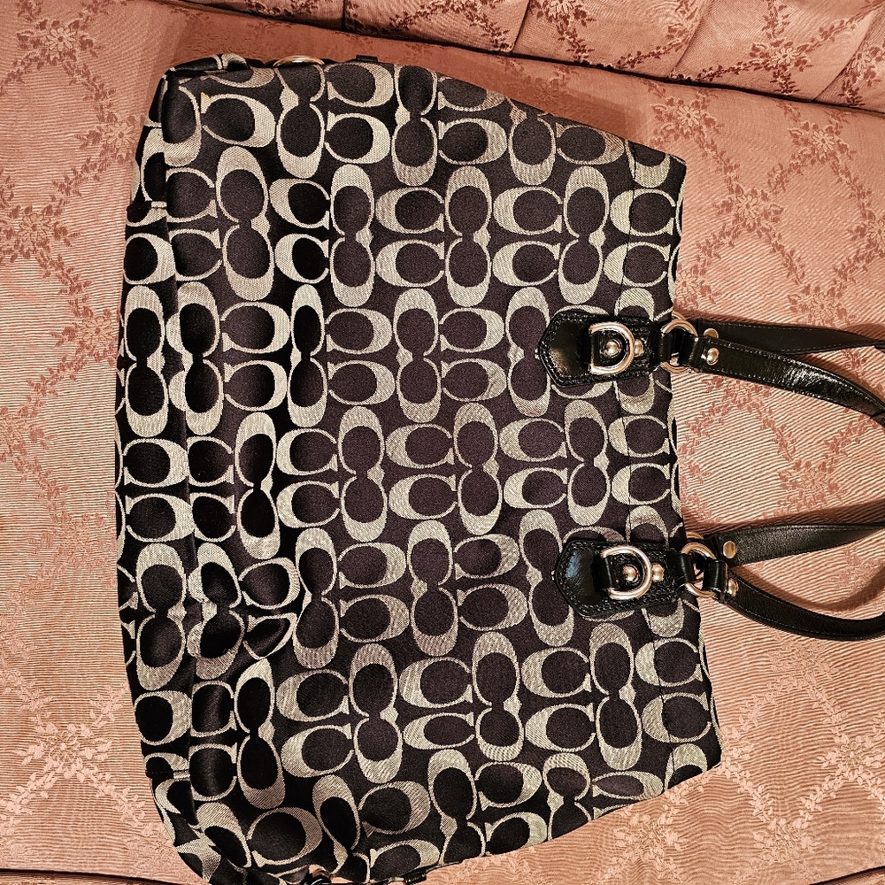 Black and white Colored Coach Purse